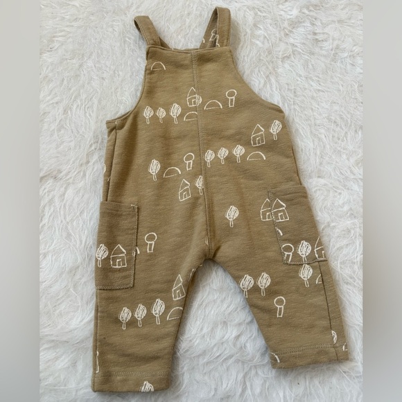 Zara Other - Gender Neutral Zara Cotton Overalls with Cute Trees and Houses